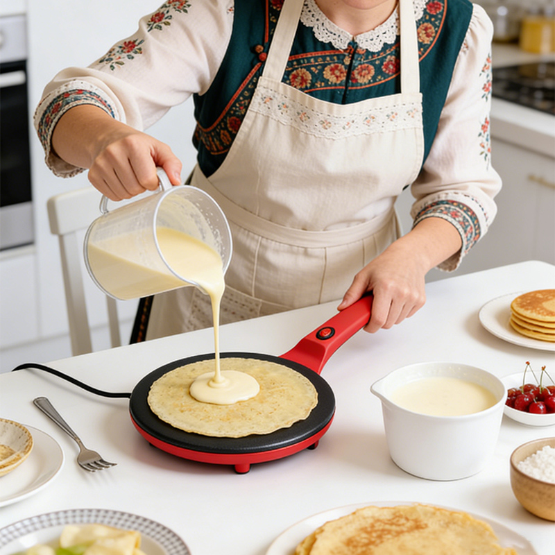 Crepe Maker Non Stick - Single-Sided Heating Electric Crepe Maker Household
