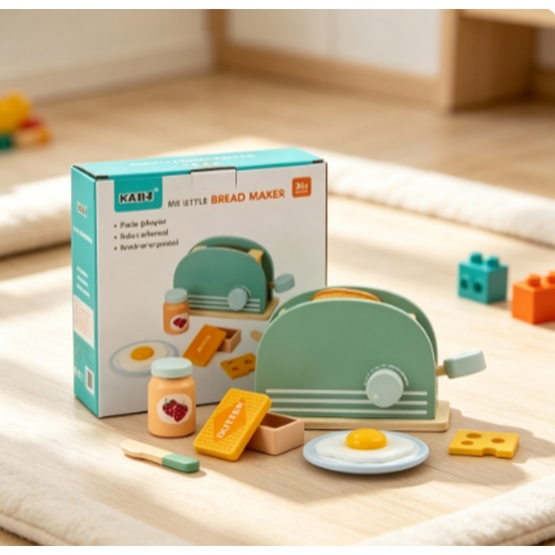 Wooden Simulation Toaster Toy  - Kitchen Appliances Kids recension och pris