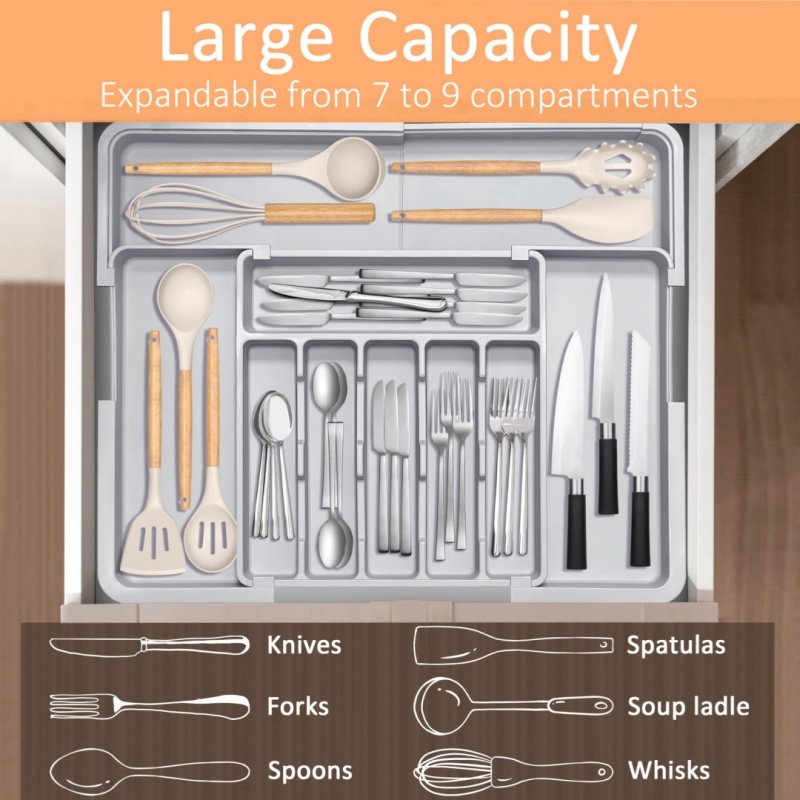 Grey Expandable Kitchen Utensi - Kitchen Appliances Large recension och pris